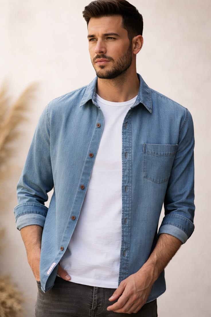  Blue Denim Casual Shirt