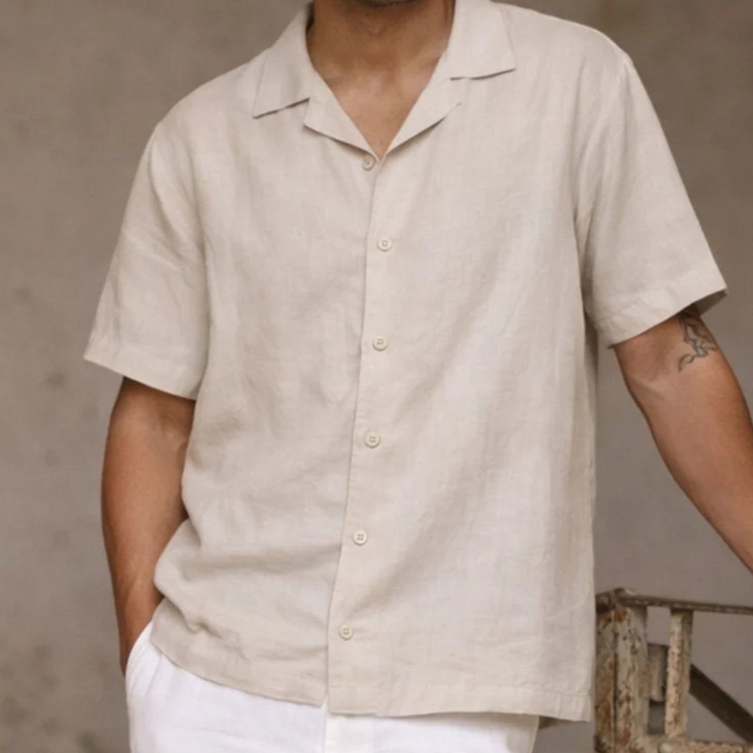 Beige Linen Summer Shirt