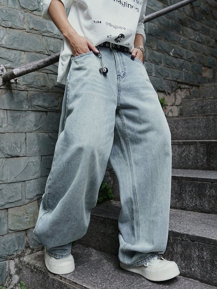 Light Blue Distressed Jeans