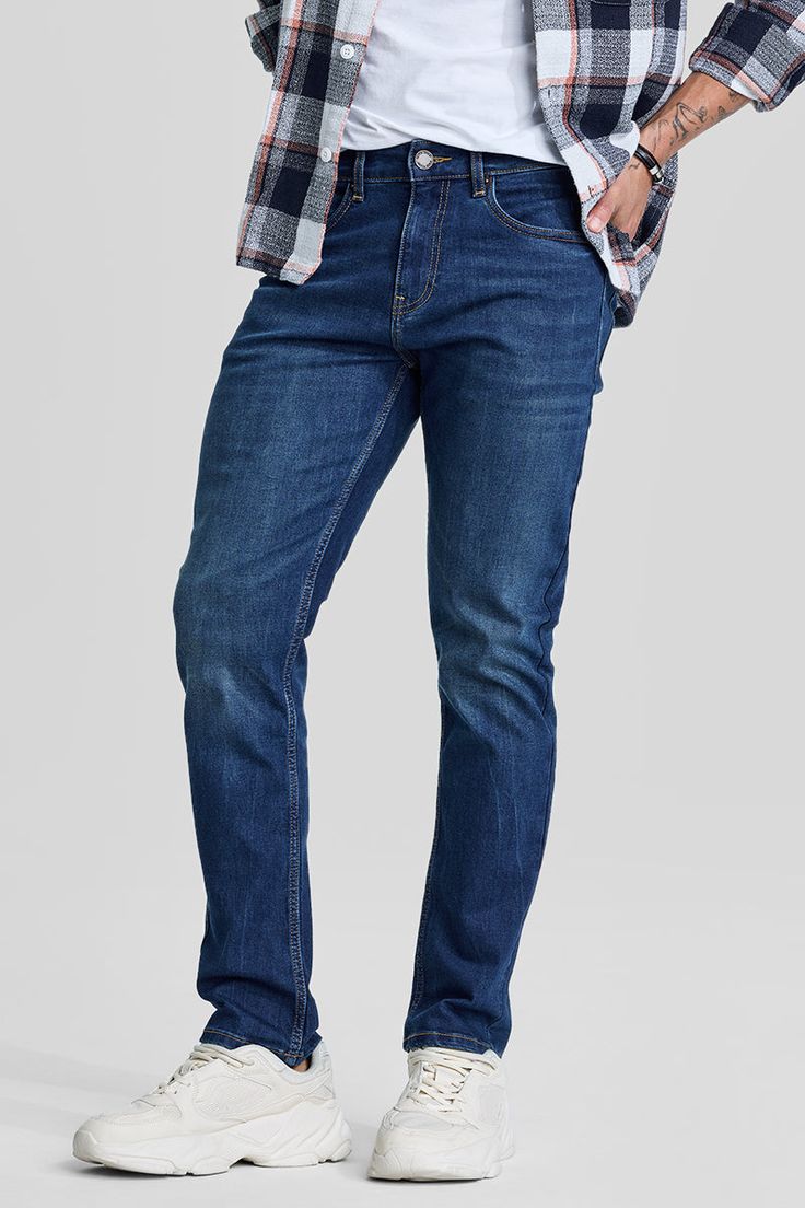 Blue Tapered Fit Jeans