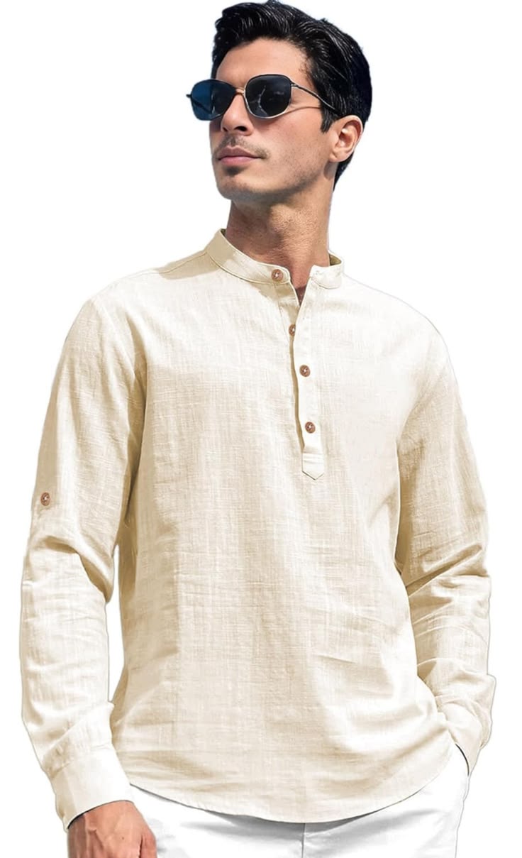Beige Linen Kurta