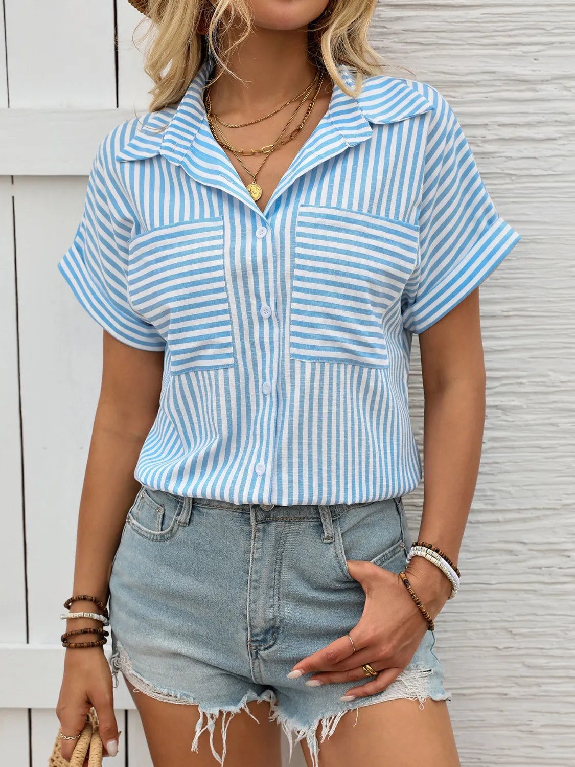 Striped Casual Shirt Top